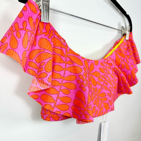 Trina Turk Trellis Off the Shoulder Ruffle Bandeau Swim Top - Picture 8 of 13